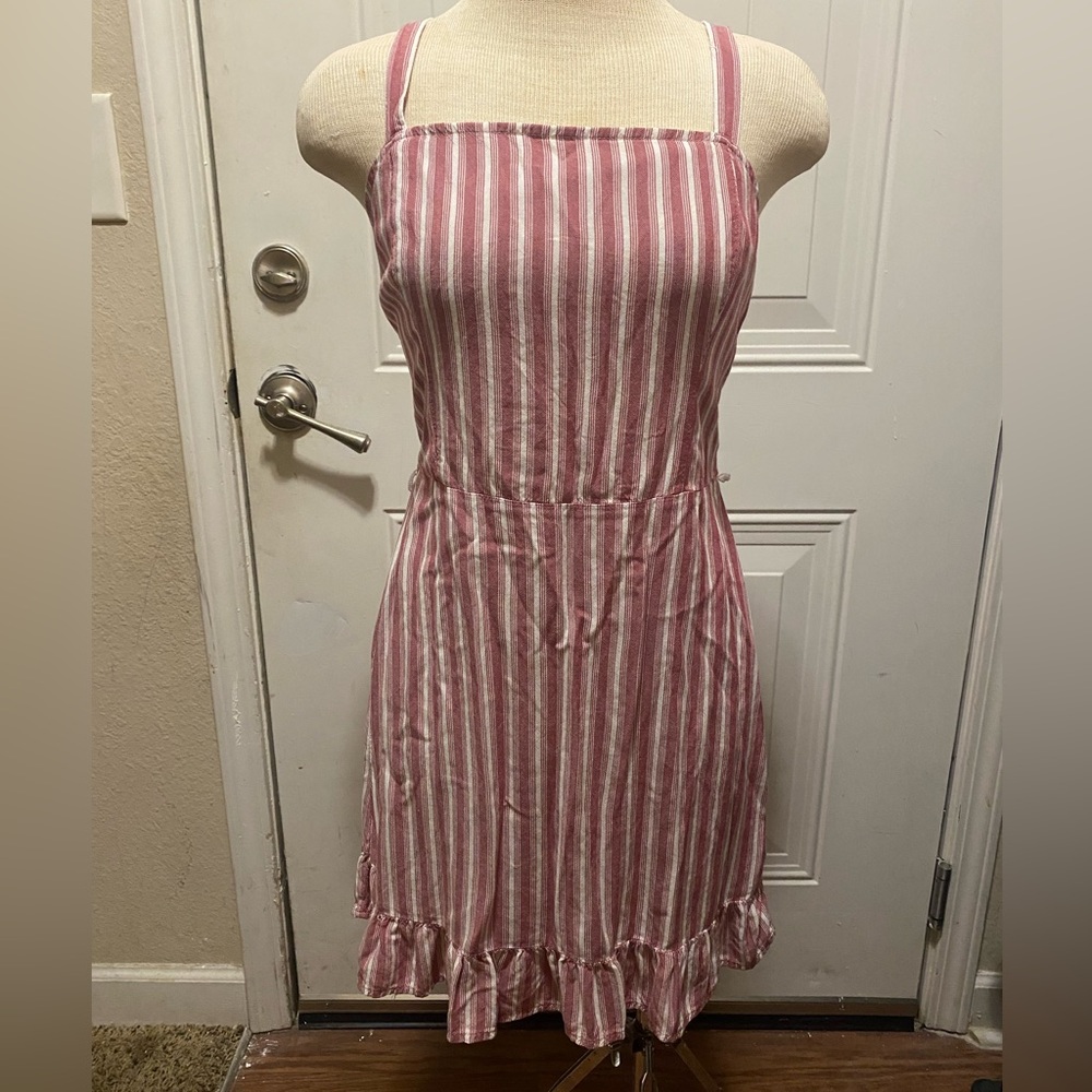 Hollister Sundress Pink and White Striped Medium